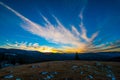 Sunset in the mountain in paltinis Royalty Free Stock Photo