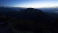 Sunset mountain panorama view from Heimgarten mountain in Bavaria, Germany