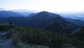 Sunset mountain panorama view from Heimgarten mountain in Bavaria, Germany