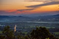 Sunset mountain range beautiful landscape mist, dusk golden time dramatic sky. Beautiful landscape high mountain ridge mist Royalty Free Stock Photo