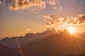 Sunset on the mountain Royalty Free Stock Photo