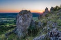 Sunset on mountain Walberla in Franconian Switzerland