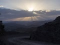 Sunset in mountainous landscape in northern Ethiopia