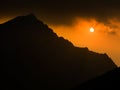 Sunset on mountains Royalty Free Stock Photo