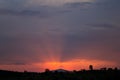 Sunset in the mountains of the Carpathians