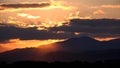 Sunset in Mountains, Dramatic Sundown Landscape, Sunrise View in Nature