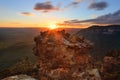 Sunset mountains Katoomba and Megalong Valley Australia Royalty Free Stock Photo