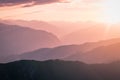 Sunset in the mountains, Austria Royalty Free Stock Photo
