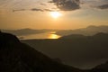 Golden sunset in the mountains, Montenegro