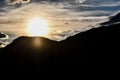 sunset in mountains, photo as a background , in janovas fiscal sobrarbe , huesca aragon province