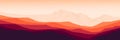 Sunset at moutain canyon vector illustration