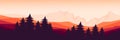 Sunset at moutain canyon vector illustration