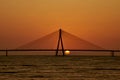 Sunset at Mumbai Sea link Royalty Free Stock Photo