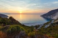 Sunset on Myrtos Beach (Greece, Kefalonia, Ionian Sea).