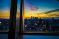 Sunset from the Nagoya TV Tower Royalty Free Stock Photo