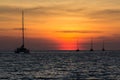 Sunset on the Nai Harn beach in Phuket island