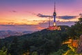 Sunset at Namsan Tower in Seoul,South Korea Royalty Free Stock Photo