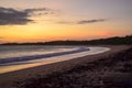 Sunset in Natadola Beach, Viti Levu Island, Fiji Royalty Free Stock Photo