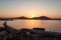 Sunset in Naussa, Paros Royalty Free Stock Photo