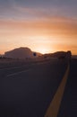 Sunset near Al-Ula in the deserts of Saudi Arabia Royalty Free Stock Photo
