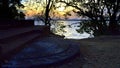 Sunset near ancient tank of Polonnaruwa, Sri Lanka Royalty Free Stock Photo