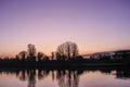 Sunset near Kingston upon Thames in England in December