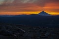 Sunset near Mutnovsky volcano Royalty Free Stock Photo