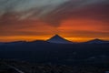 Sunset near Mutnovsky volcano Royalty Free Stock Photo
