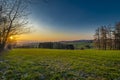 Sunset near Vysoke nad Jizerou in spring fresh color evening Royalty Free Stock Photo