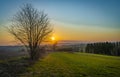 Sunset near Vysoke nad Jizerou in spring fresh color evening Royalty Free Stock Photo