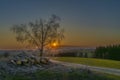 Sunset near Vysoke nad Jizerou in spring fresh color evening Royalty Free Stock Photo