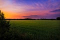 Sunset near Wiesmoor, Eastfrisia, Germany Royalty Free Stock Photo