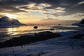 Sunset on Neko Harbour, Antarctica Royalty Free Stock Photo