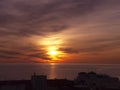Sunset in Nerja, a resort on the Costa Del Sol near Malaga, Andalucia, Spain, Europe Royalty Free Stock Photo
