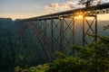 Sunset at the New River Gorge Bridge in West Virginia Royalty Free Stock Photo