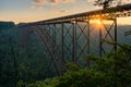 Sunset at the New River Gorge Bridge in West Virginia Royalty Free Stock Photo