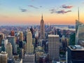 Sunset New York City Aerial View from Top of the Rock Royalty Free Stock Photo