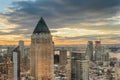 Sunset in New York City with Beautiful Colors in the Sky. Hudson River and Jersey City in Background