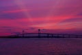 Sunset on the Newport Bridge, Newport, RI.