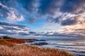 Sunset in newport rhode island at castle hill lighthouse Royalty Free Stock Photo