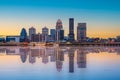 Sunset night view of Louisville Kentucky Skyline Royalty Free Stock Photo