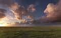 Sunset in Normandy , near Mont Saint Michel