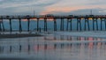 Atlantic beach pier on the North Carolina coast at sunset Royalty Free Stock Photo