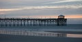 Atlantic beach pier on the North Carolina coast at sunset Royalty Free Stock Photo