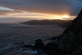 Sunset at the Nugget Point in the Catlins in the Central Otago in the South Island in New Zealand Royalty Free Stock Photo