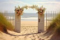 Sunset Nuptials by the Sea. Royalty Free Stock Photo