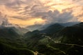 Sunset on O Quy Ho pass in Vietnam.