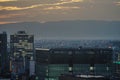 Sunset from the observatory of Nagoya TV Tower Royalty Free Stock Photo