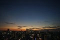 Sunset from the observatory of Nagoya TV Tower Royalty Free Stock Photo