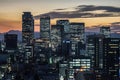 Sunset from the observatory of Nagoya TV Tower Royalty Free Stock Photo